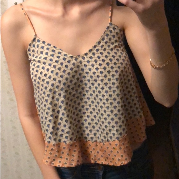 Cream/Orange patterned top - Picture 2 of 7